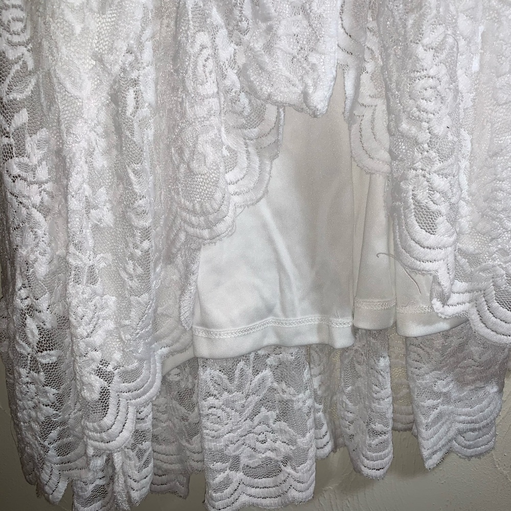 Roaman’s Lace Midi Wrap Dress with Ruffle Hem - Picture 6 of 11